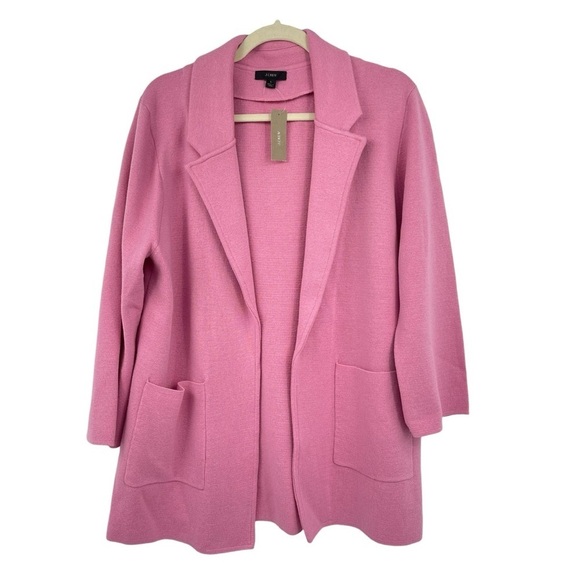 J. Crew Womens size Large Sophie Open Sweater Cardigan Bohemian Rose pink NWT - Picture 1 of 10